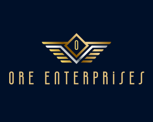 Aeronautics Golden Wings logo design