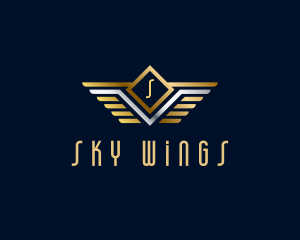 Aeronautics Golden Wings logo design