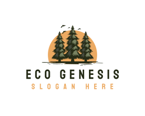 Eco Pine Tree  logo design