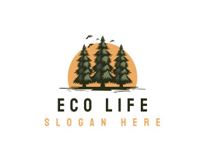 Eco Pine Tree  logo design