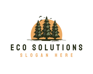 Eco Pine Tree  logo design