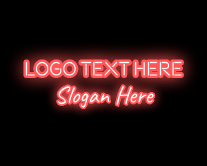 Red Light Neon Text logo design