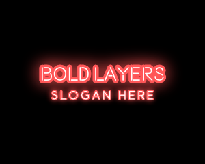 Light Neon Text logo design