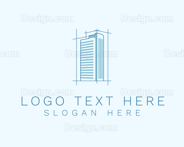 Building Architecture Blueprint Logo