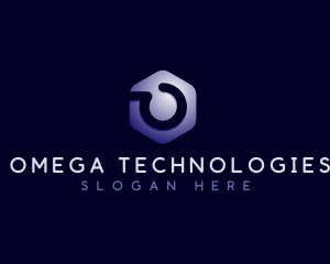 Technology Hook Hexagon Letter O logo design