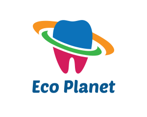 Colorful Tooth Planet logo design