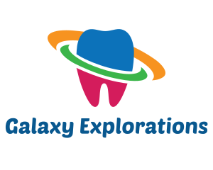 Colorful Tooth Planet logo design