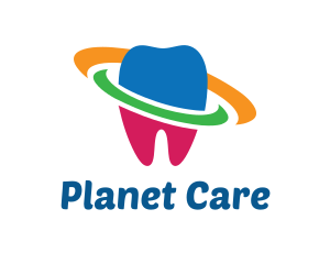 Colorful Tooth Planet logo design