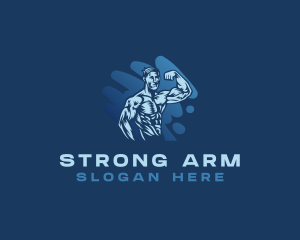 Strong Muscle Man logo design