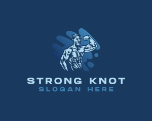 Strong Muscle Man logo design