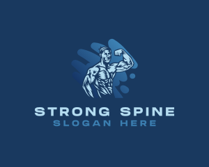 Strong Muscle Man logo design