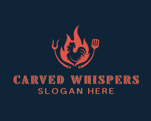 Spatula Chicken Barbecue logo design