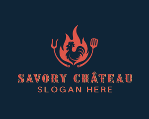 Spatula Chicken Barbecue logo design