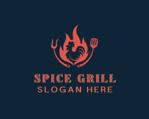 Spatula Chicken Barbecue logo design