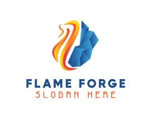 Flame Glacier Ventilation logo design