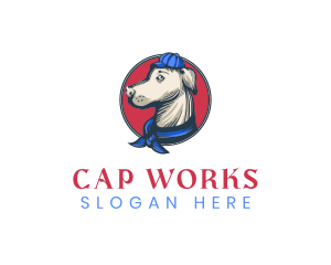 Hipster Dog Cap logo design