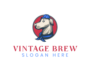 Hipster Dog Cap logo design