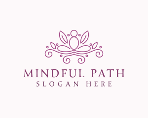 Yoga Mediation Leaf logo design