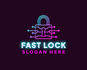 Digital PadlockTechnology logo design