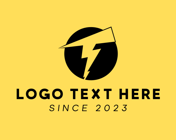 Lightning Power Letter T  logo