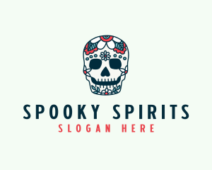 Festival Halloween Skull logo design