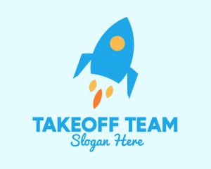 Blue Rocket Ship logo