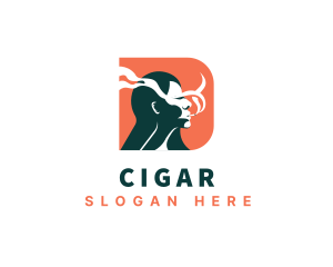 Woman Smoker Cigarette logo design