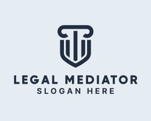 Legal Pillar Shield logo design