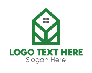 Geometric Leaf House logo