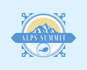 Austria Map Alps logo