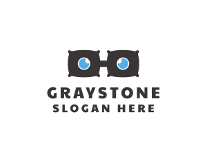 Gray Pillow Eyeglasses logo
