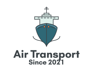 Blue Ferry Ship logo design