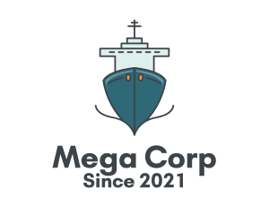 Blue Ferry Ship logo design