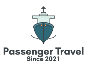 Blue Ferry Ship logo design