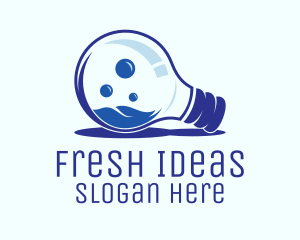 Blue Light Bulb logo design