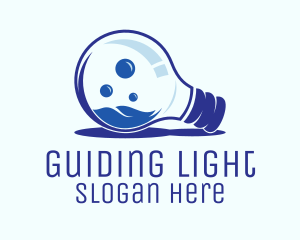 Blue Light Bulb logo design