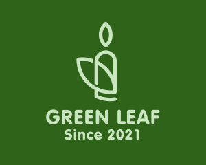 Green Leaf Candle logo design