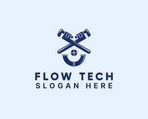 Pipe Wrench Plumbing Pipe logo design