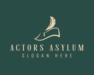  Paper Feather Quill logo design