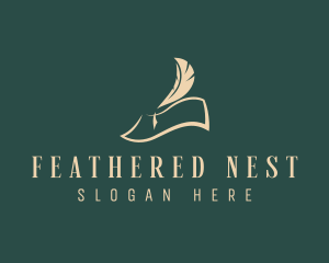  Paper Feather Quill logo design