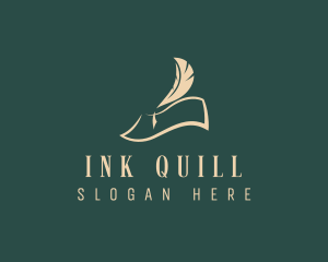  Paper Feather Quill logo design