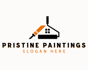 Paint Roller Paintbrush logo design