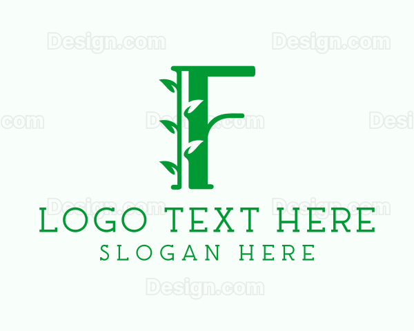 Plant Leaf Letter F Logo