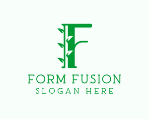 Plant Leaf Letter F logo design