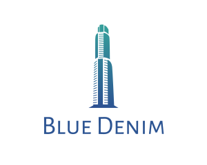 Gradient Blue Building logo design