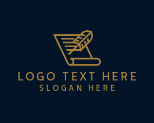 Golden Legal Paper Feather logo