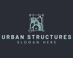 Architecture Blueprint Building logo design