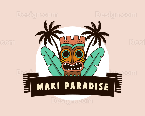 Hawaiian Tiki Beach Logo