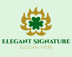 Elegant Clover Shamrock  logo design