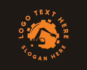 Orange Cog Excavator Logo